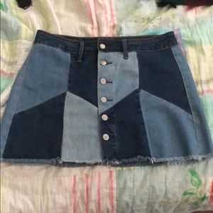 High Waisted Festival Denim Skirt